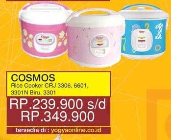 Promo Harga COSMOS Rice Cooker CRJ 3306, CRJ 6601, CRJ 3301  - Yogya