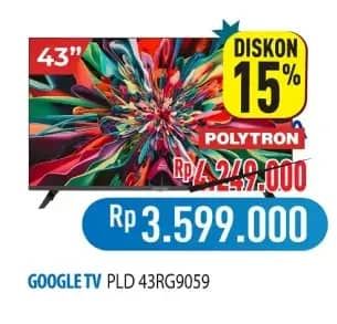 Promo Harga Polytron Smart Cinemax Google TV 43 Inch – PLD 43RG9059  - Hypermart
