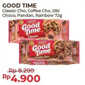 Promo Harga GOOD TIME Cookies Chocochips Classic, Coffee, Double Choc, Pandan, Rainbow Chocochip 72 gr - Alfamart