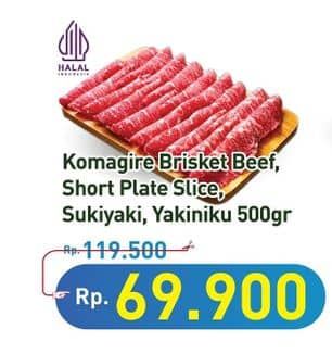 Promo Harga Komagire Brisket Beef/Short Plate Slice/Sukiyaki/Yakiniku  - Hypermart