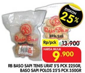 Promo Harga RB Baso Tenis Urat, Sapi Polos 5 pcs - Superindo