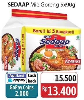 Promo Harga Sedaap Mie Goreng per 5 pcs 90 gr - Alfamidi