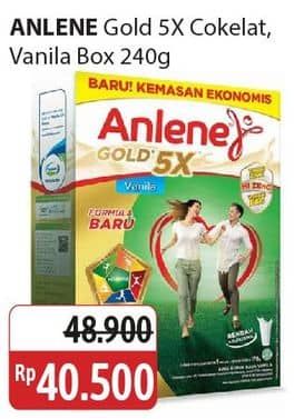 Promo Harga Anlene Gold Plus 5x Hi-Calcium Coklat, Vanila 250 gr - Alfamidi