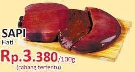 Promo Harga Beef Liver (Hati Sapi) per 100 gr - Yogya