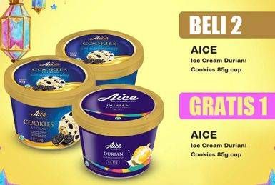 Promo Harga AICE Ice Cream Choco Cookies, Durian per 2 pcs 85 gr - Indomaret