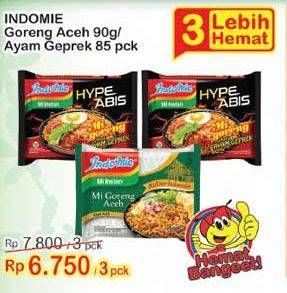 Promo Harga Mie Goreng Ayam Geprek 85gr / Aceh 90gr 3s  - Indomaret