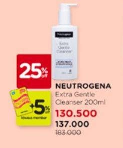 Promo Harga Neutrogena Extra Gentle Cleanser 200 ml - Watsons