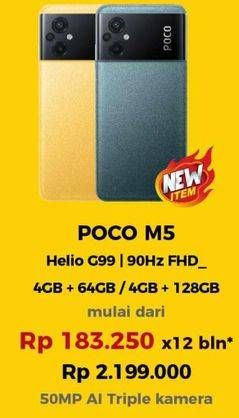 Promo Harga Xiaomi Poco M5 Smartphone 4GB + 128GB, 4GB + 64GB  - Erafone