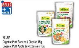 Promo Harga MILNA Nature Puffs Organic Apple Mix Berries, Banana, Cheese 15 gr - Hypermart