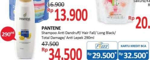 Promo Harga PANTENE Shampoo Anti Dandruff, Hair Fall Control, Long Black, Total Damage Care, Anti Lepek 290 ml - Alfamidi