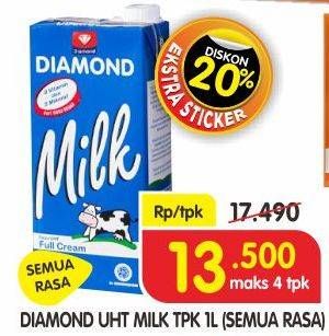 Promo Harga DIAMOND Milk UHT Full Cream 1000 ml - Superindo