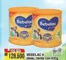 Promo Harga Bebelac 4 Susu Pertumbuhan Madu, Vanila 800 gr - Alfamart