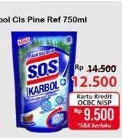 Promo Harga SOS Karbol Wangi Classic Pine 750 ml - Alfamart