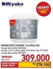 Promo Harga MIYAKO MCM 528 | Magic Com 1800 ml - Carrefour