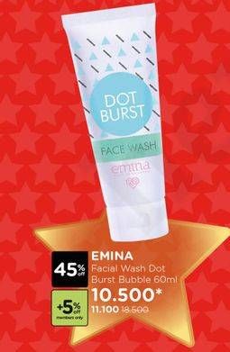Promo Harga EMINA Face Wash Dot Burst 60 ml - Watsons