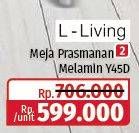Promo Harga Living L Meja Prasmanan Melamin 120x60x75 Cm  - Lotte Grosir