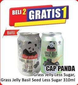 Promo Harga Cap Panda Minuman Kesehatan Cincau Less Sugar, Cincau Selasih Less Sugar 310 ml - Hari Hari