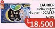 Promo Harga Laurier Relax Night Gathers 40cm 8 pcs - Alfamidi