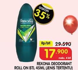 Promo Harga Rexona Deo Roll On 45 ml - Superindo