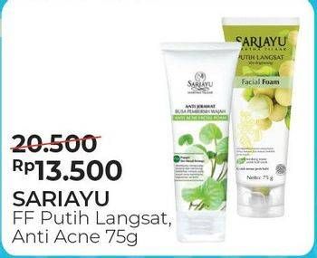 Promo Harga SARIAYU Facial Foam Anti Acne / Putih Langsat 75 gr - Alfamart