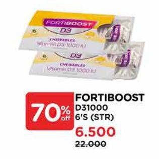 Promo Harga Fortiboost Vitamin D3 1000 IU 6 pcs - Watsons