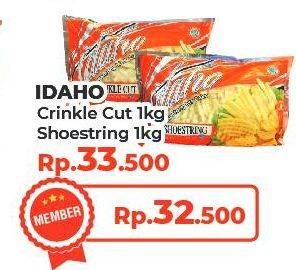 Promo Harga Idaho French Fries Crinkle Cut, Shoestring 1000 gr - Yogya