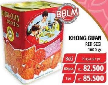 Promo Harga KHONG GUAN Assorted Biscuit Red 1600 gr - Lotte Grosir