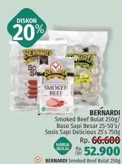 Promo Harga Bernardi Smoked Beef/Bernardi Bakso Sapi/Bernardi Sosis Sapi  - LotteMart