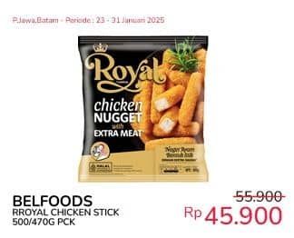 Promo Harga Belfoods Royal Nugget Chicken Nugget Stick 500 gr - Indomaret