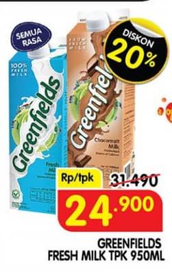 Promo Harga Greenfields Fresh Milk All Variants 1000 ml - Superindo