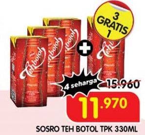 Promo Harga Sosro Teh Botol 330 ml - Superindo