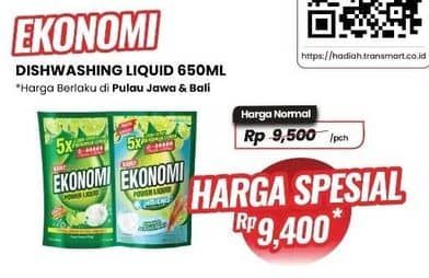 Promo Harga Ekonomi Pencuci Piring Power Liquid 650 ml - Carrefour