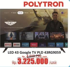 Promo Harga Polytron Smart Cinemax Google TV 43 Inch – PLD 43RG9059  - Hari Hari