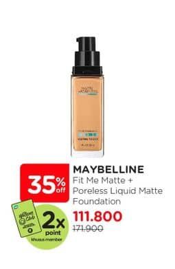 Promo Harga Maybelline Fit Me! Matte + Poreless Liquid Matte Foundation 30 ml - Watsons