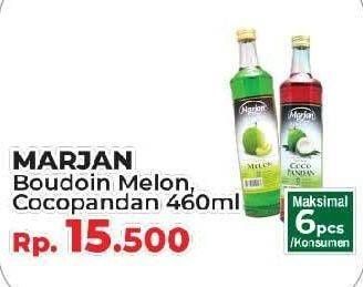 Promo Harga MARJAN Syrup Boudoin Coco Pandan, Melon 460 ml - Yogya