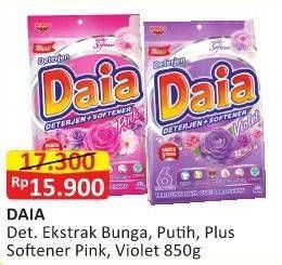 Promo Harga DAIA Deterjen Bubuk Ekstrak Bunga, Putih, Softener Pink, Violet 850 gr - Alfamart