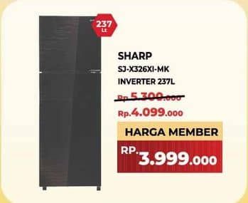 Promo Harga Sharp SJ-326XI-MK | Kulkas 2 Pintu  - Yogya