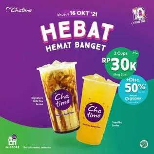Promo Harga 1 Signature Milk Tea Series + 1 Teariffic Series  - Chatime