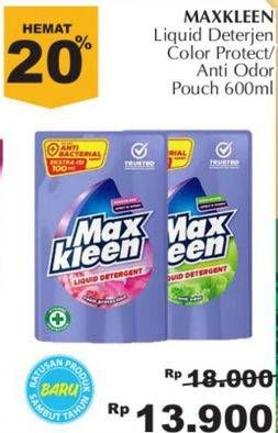 Promo Harga MAX KLEEN Liquid Detergent Anti Odor, Color Protector 600 ml - Giant