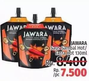 Promo Harga JAWARA Sambal Hot, Extra Hot 130 ml - LotteMart