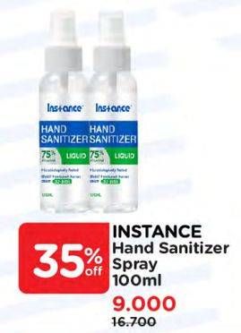 Promo Harga Instance Hand Sanitizer Liquid Spray 100 ml - Watsons