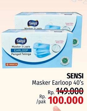Promo Harga SENSI Mask 3 Ply Earloop 40 pcs - LotteMart
