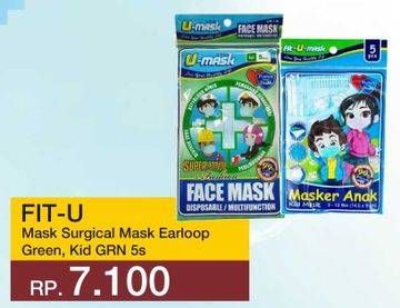 Promo Harga FIT-U-MASK Masker Earloop, Kids Grade A 5 pcs - Yogya
