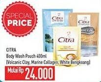 Promo Harga CITRA Body Wash Volcanic Clay, Marine Collagen, White Bengkoang 400ml  - Hypermart