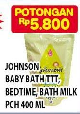 Promo Harga JOHNSONS Baby Bath Milk, Bedtime 400 ml - Hypermart