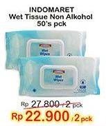 Promo Harga INDOMARET Wet Tissue Non Alkohol 50 sheet - Indomaret