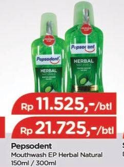 Promo Harga Pepsodent Mouthwash Herbal Naturals 300 ml - TIP TOP