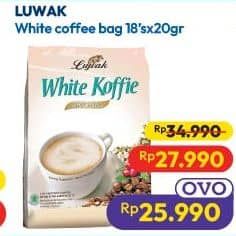Promo Harga Luwak White Koffie Original per 18 sachet 20 gr - Hypermart