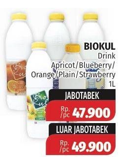 Promo Harga BIOKUL Minuman Yogurt Plain, Apricot, Blueberry, Orange, Strawberry 1 ltr - Lotte Grosir