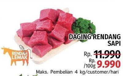 Promo Harga Daging Rendang Sapi per 100 gr - LotteMart